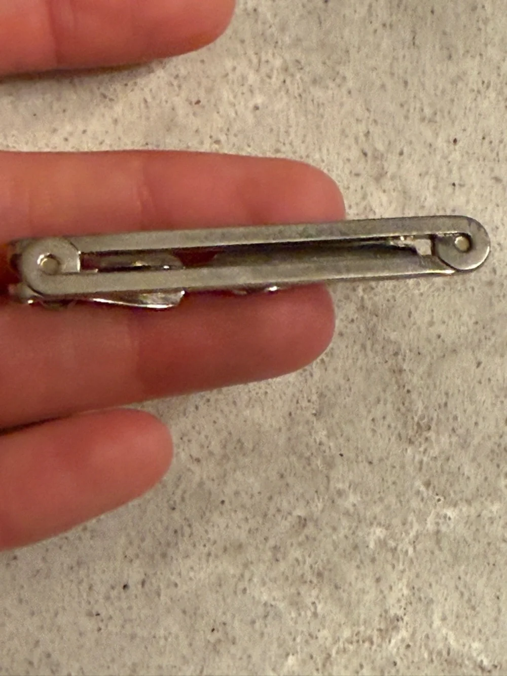 Vintage swank art deco Silver Metal Art Tie bar money clip